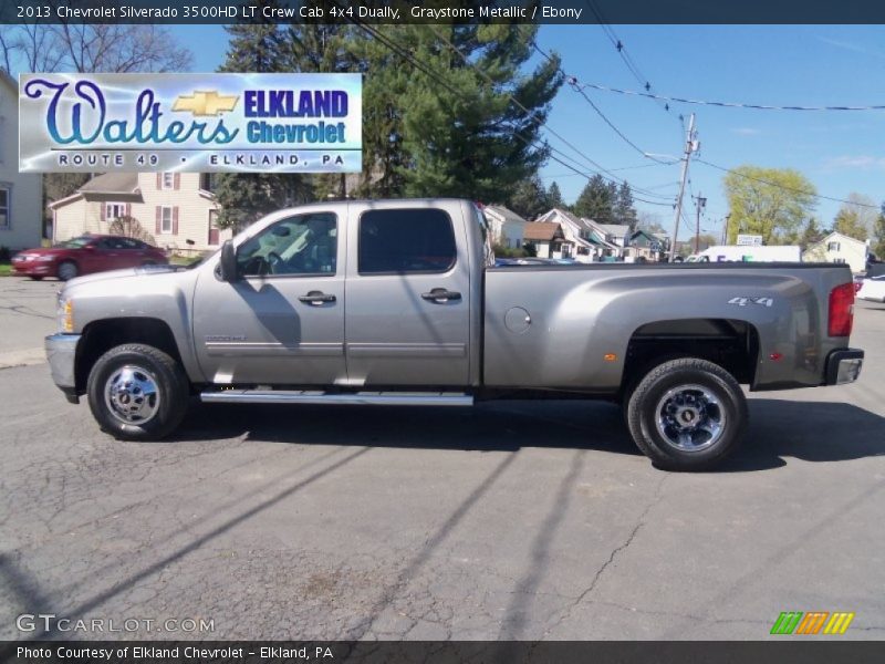 Graystone Metallic / Ebony 2013 Chevrolet Silverado 3500HD LT Crew Cab 4x4 Dually