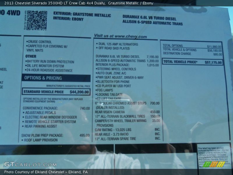 Graystone Metallic / Ebony 2013 Chevrolet Silverado 3500HD LT Crew Cab 4x4 Dually