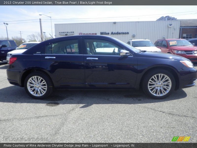 True Blue Pearl / Black/Light Frost Beige 2013 Chrysler 200 Limited Sedan