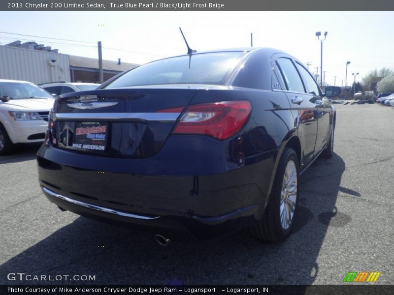 True Blue Pearl / Black/Light Frost Beige 2013 Chrysler 200 Limited Sedan