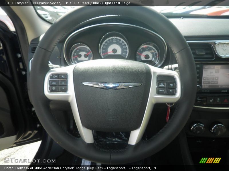 True Blue Pearl / Black/Light Frost Beige 2013 Chrysler 200 Limited Sedan