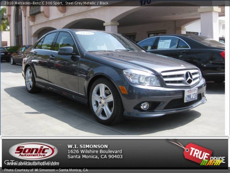 Steel Grey Metallic / Black 2010 Mercedes-Benz C 300 Sport