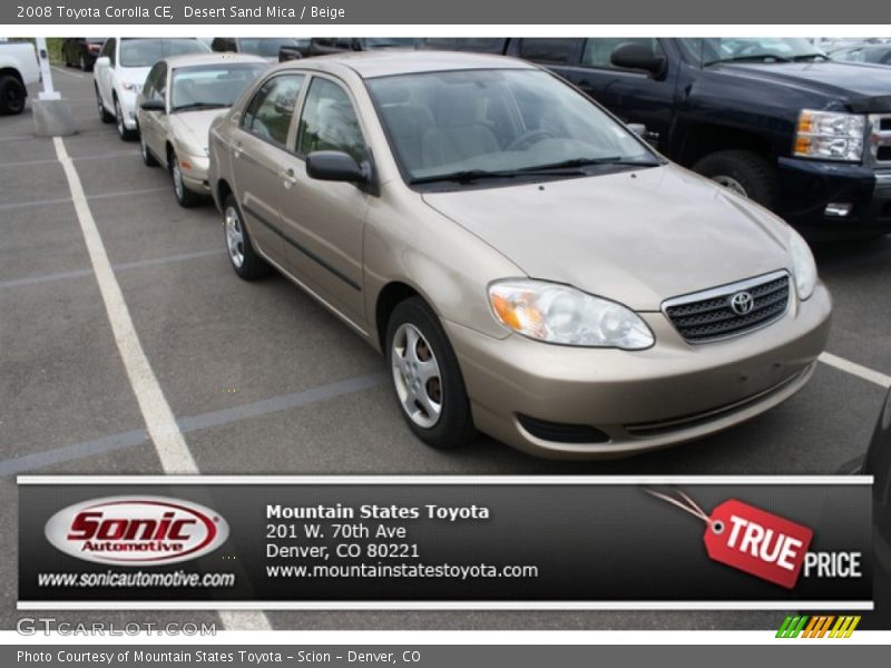 Desert Sand Mica / Beige 2008 Toyota Corolla CE