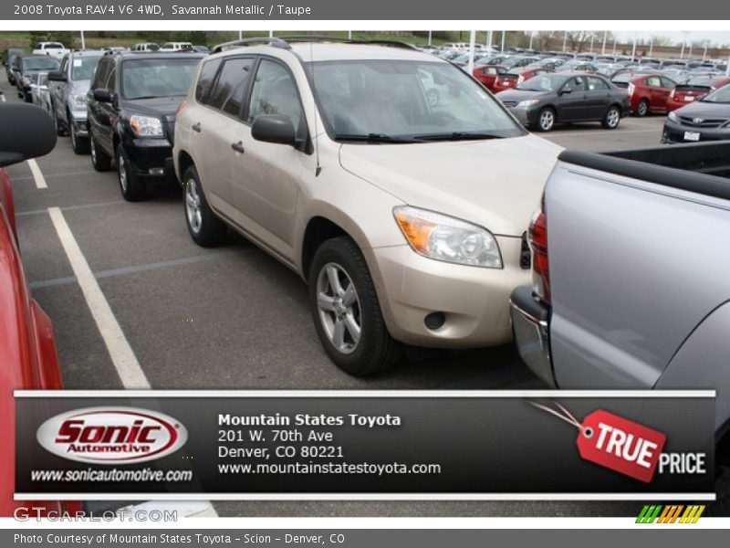 Savannah Metallic / Taupe 2008 Toyota RAV4 V6 4WD