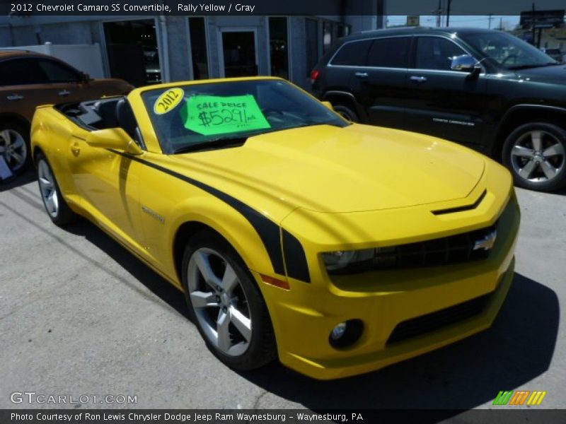 Rally Yellow / Gray 2012 Chevrolet Camaro SS Convertible