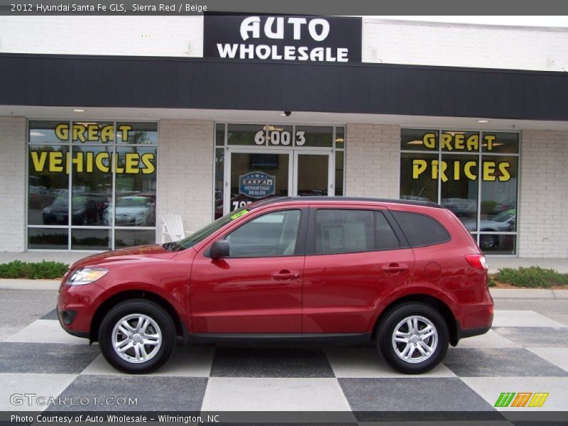 Sierra Red / Beige 2012 Hyundai Santa Fe GLS