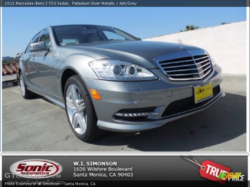 Palladium Silver Metallic / Ash/Grey 2013 Mercedes-Benz S 550 Sedan