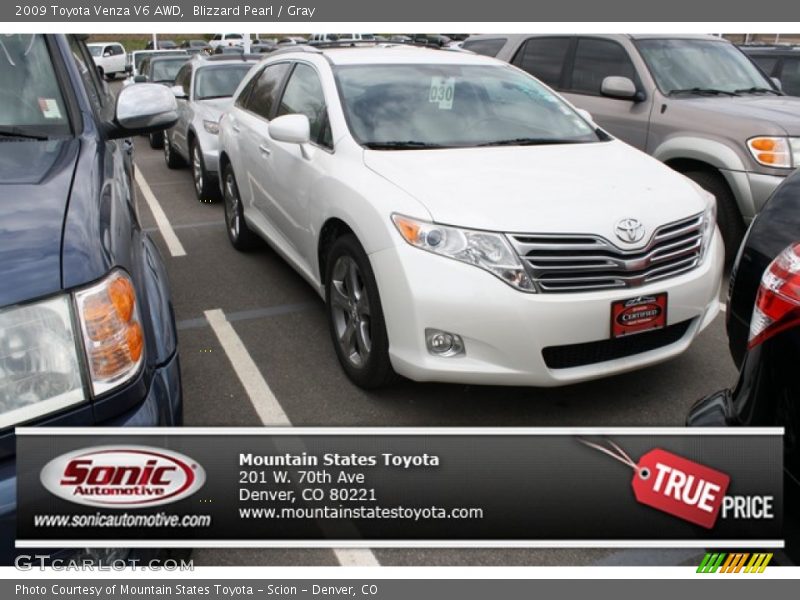 Blizzard Pearl / Gray 2009 Toyota Venza V6 AWD