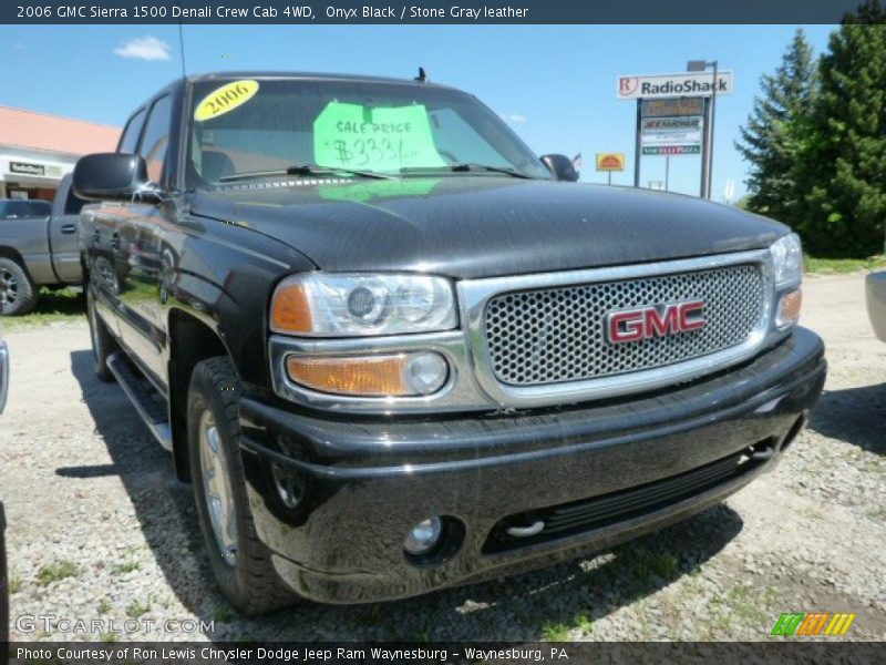 Onyx Black / Stone Gray leather 2006 GMC Sierra 1500 Denali Crew Cab 4WD