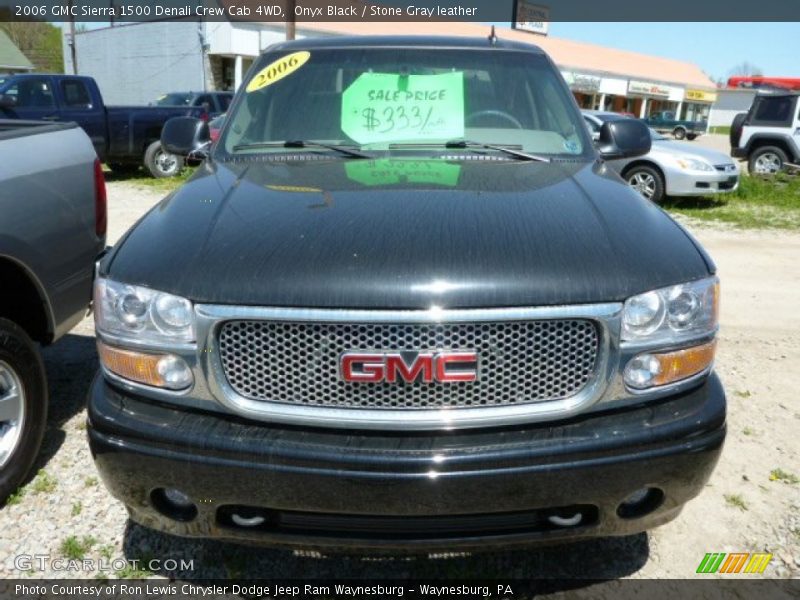 Onyx Black / Stone Gray leather 2006 GMC Sierra 1500 Denali Crew Cab 4WD