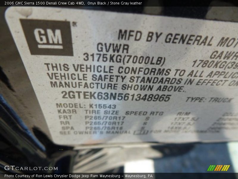 Onyx Black / Stone Gray leather 2006 GMC Sierra 1500 Denali Crew Cab 4WD