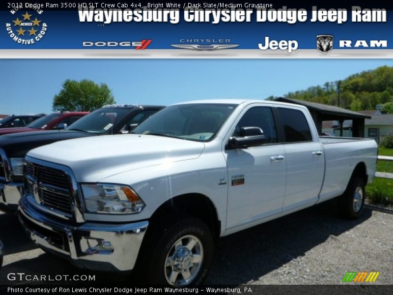 Bright White / Dark Slate/Medium Graystone 2012 Dodge Ram 3500 HD SLT Crew Cab 4x4
