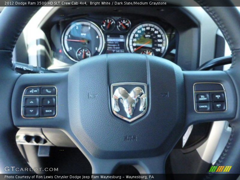 Bright White / Dark Slate/Medium Graystone 2012 Dodge Ram 3500 HD SLT Crew Cab 4x4