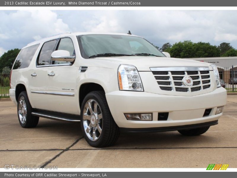 White Diamond Tricoat / Cashmere/Cocoa 2013 Cadillac Escalade ESV Luxury