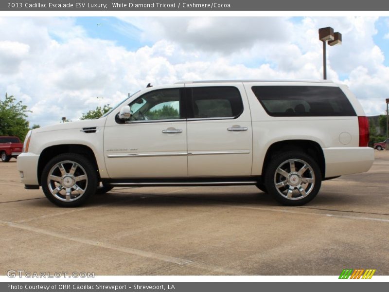 White Diamond Tricoat / Cashmere/Cocoa 2013 Cadillac Escalade ESV Luxury