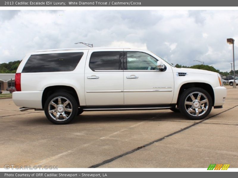 White Diamond Tricoat / Cashmere/Cocoa 2013 Cadillac Escalade ESV Luxury