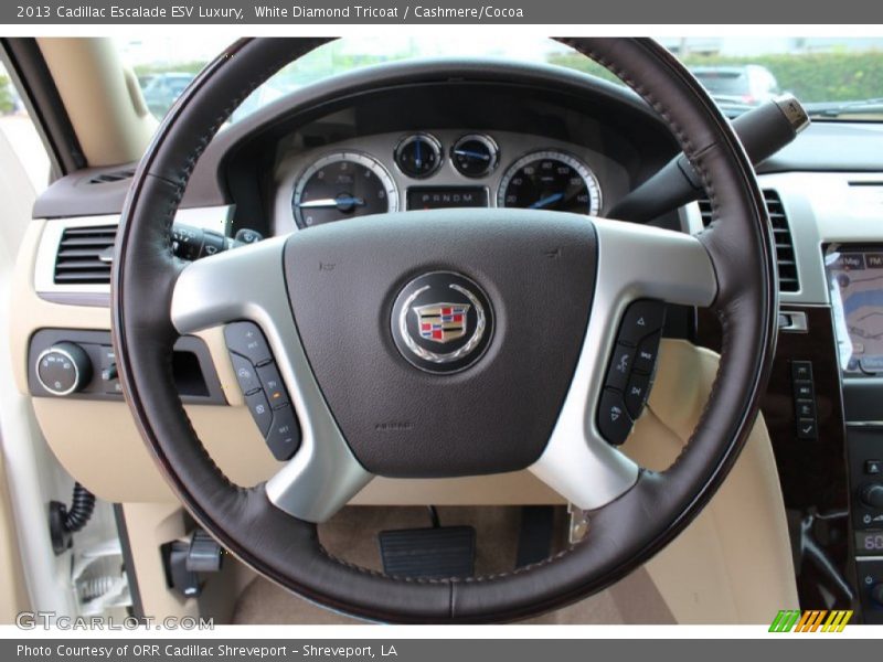 White Diamond Tricoat / Cashmere/Cocoa 2013 Cadillac Escalade ESV Luxury