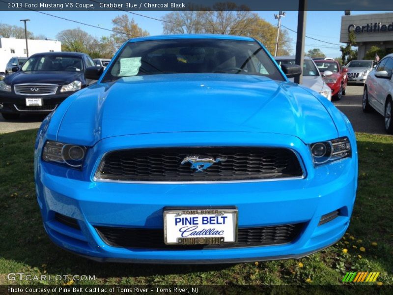 Grabber Blue / Charcoal Black 2013 Ford Mustang V6 Coupe