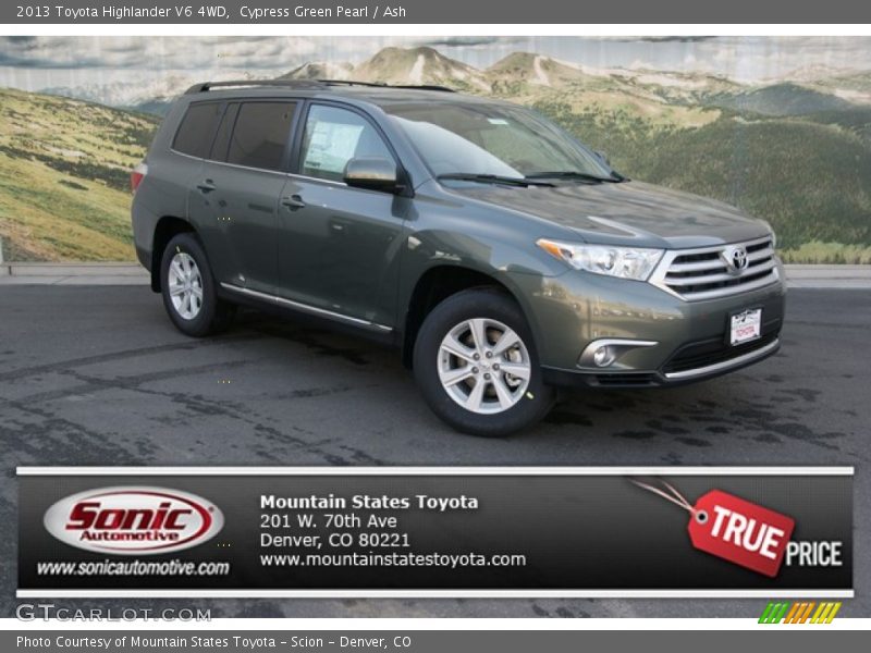 Cypress Green Pearl / Ash 2013 Toyota Highlander V6 4WD
