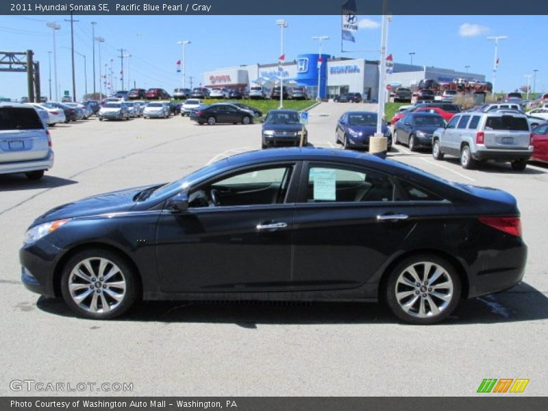 Pacific Blue Pearl / Gray 2011 Hyundai Sonata SE
