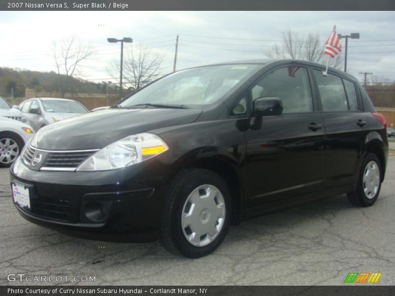 Super Black / Beige 2007 Nissan Versa S