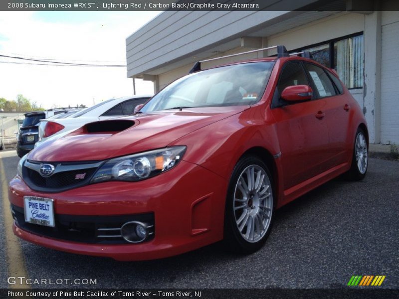Lightning Red / Carbon Black/Graphite Gray Alcantara 2008 Subaru Impreza WRX STi