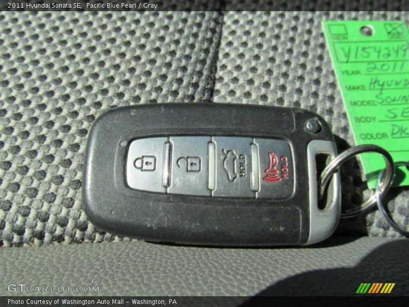 Pacific Blue Pearl / Gray 2011 Hyundai Sonata SE