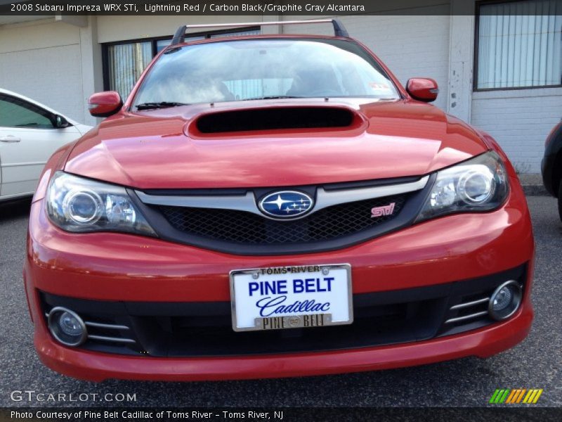 Lightning Red / Carbon Black/Graphite Gray Alcantara 2008 Subaru Impreza WRX STi