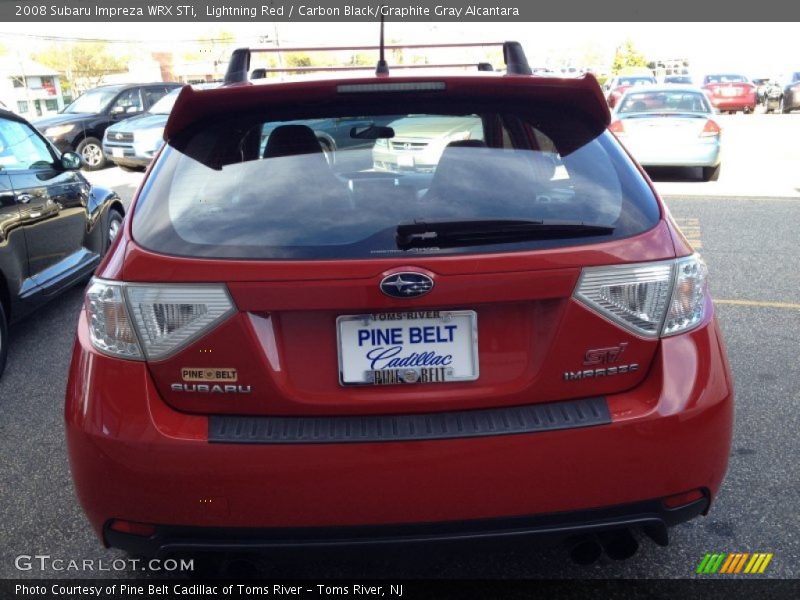 Lightning Red / Carbon Black/Graphite Gray Alcantara 2008 Subaru Impreza WRX STi
