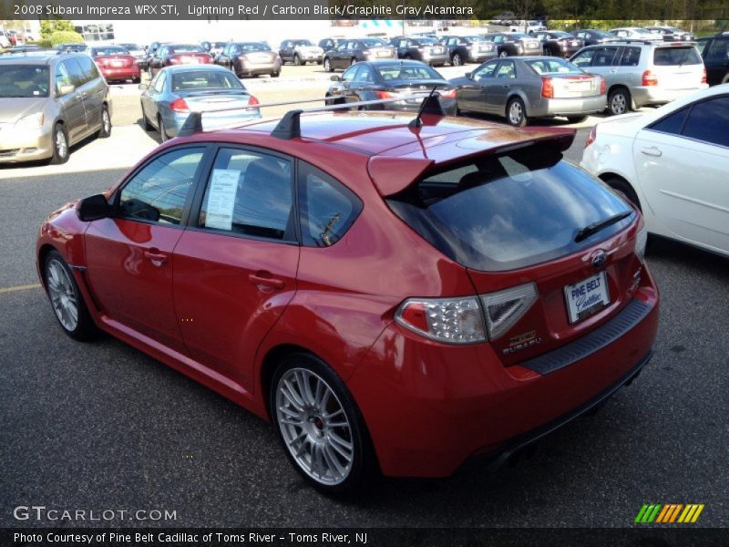 Lightning Red / Carbon Black/Graphite Gray Alcantara 2008 Subaru Impreza WRX STi