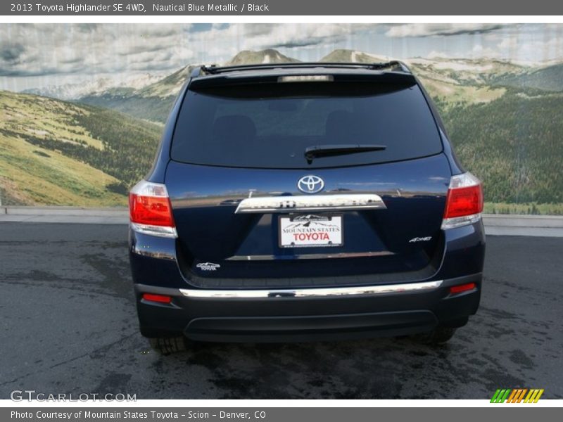Nautical Blue Metallic / Black 2013 Toyota Highlander SE 4WD