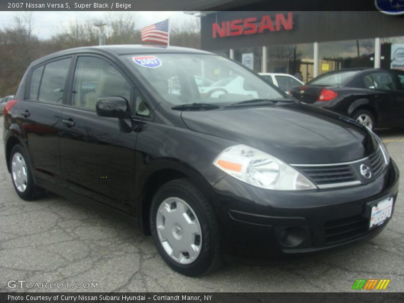 Super Black / Beige 2007 Nissan Versa S