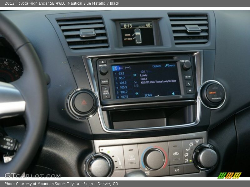 Nautical Blue Metallic / Black 2013 Toyota Highlander SE 4WD