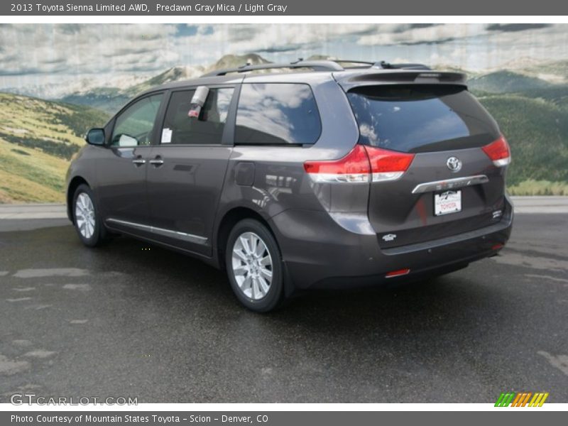 Predawn Gray Mica / Light Gray 2013 Toyota Sienna Limited AWD
