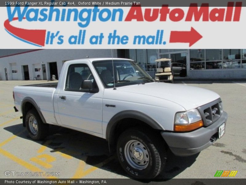 Oxford White / Medium Prairie Tan 1999 Ford Ranger XL Regular Cab 4x4
