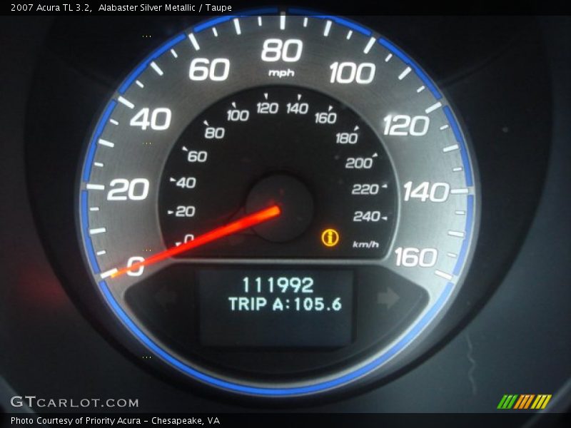 Alabaster Silver Metallic / Taupe 2007 Acura TL 3.2