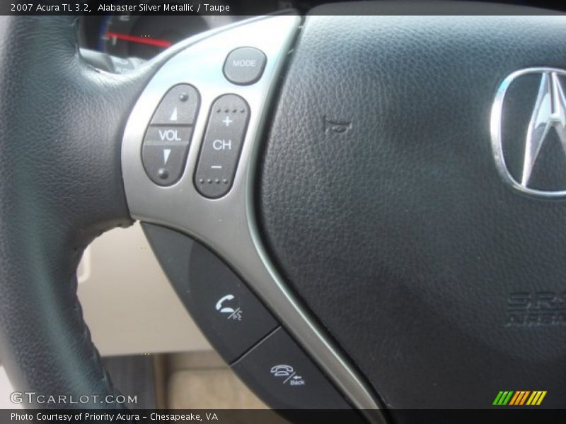 Alabaster Silver Metallic / Taupe 2007 Acura TL 3.2