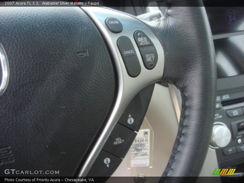 Alabaster Silver Metallic / Taupe 2007 Acura TL 3.2