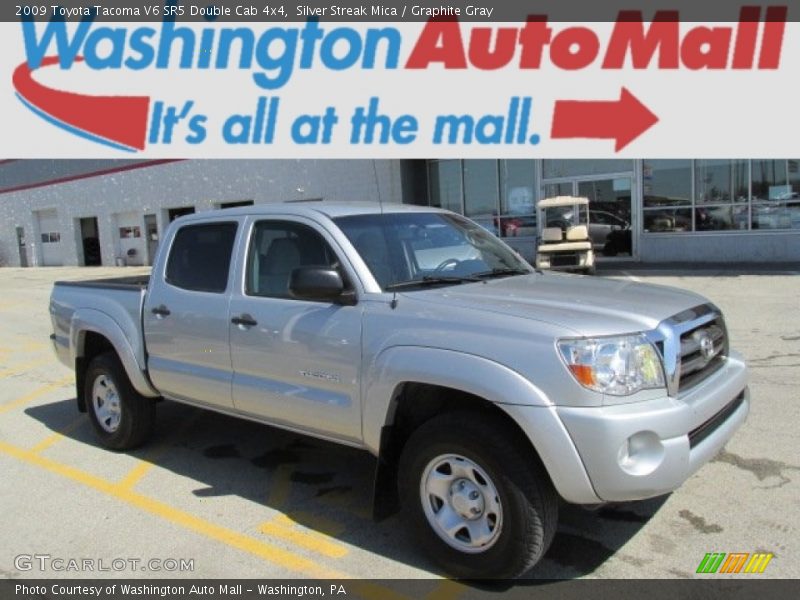 Silver Streak Mica / Graphite Gray 2009 Toyota Tacoma V6 SR5 Double Cab 4x4