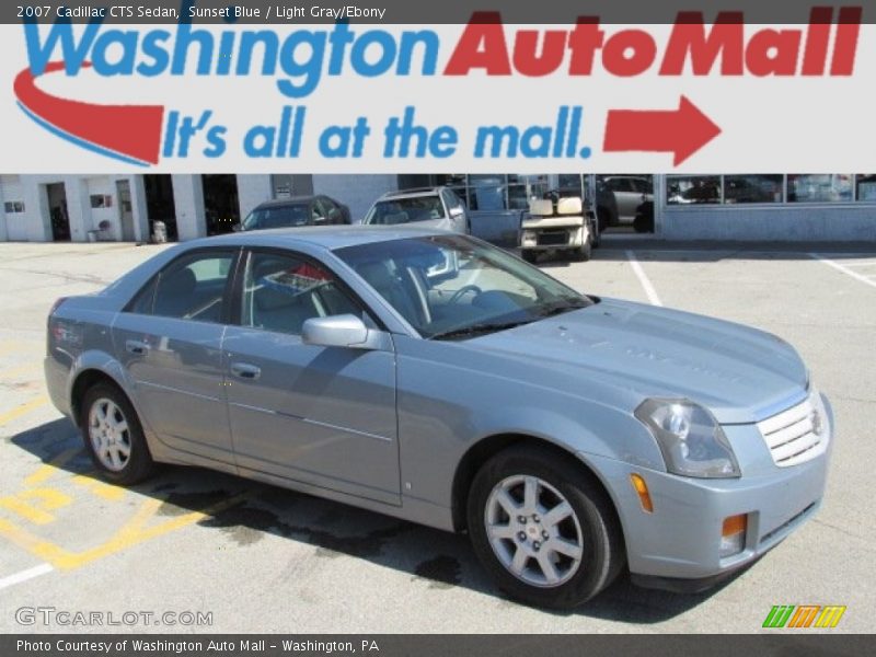 Sunset Blue / Light Gray/Ebony 2007 Cadillac CTS Sedan