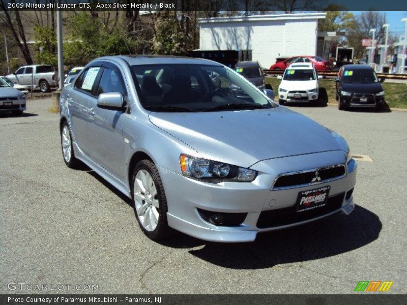 Apex Silver Metallic / Black 2009 Mitsubishi Lancer GTS