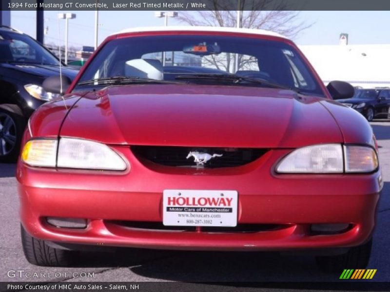 Laser Red Tinted Metallic / White 1994 Ford Mustang GT Convertible