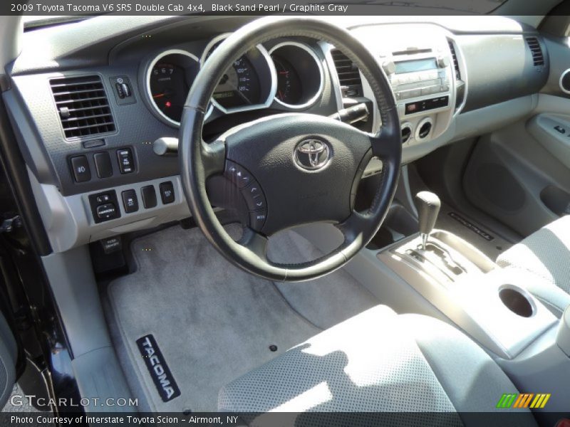 Black Sand Pearl / Graphite Gray 2009 Toyota Tacoma V6 SR5 Double Cab 4x4
