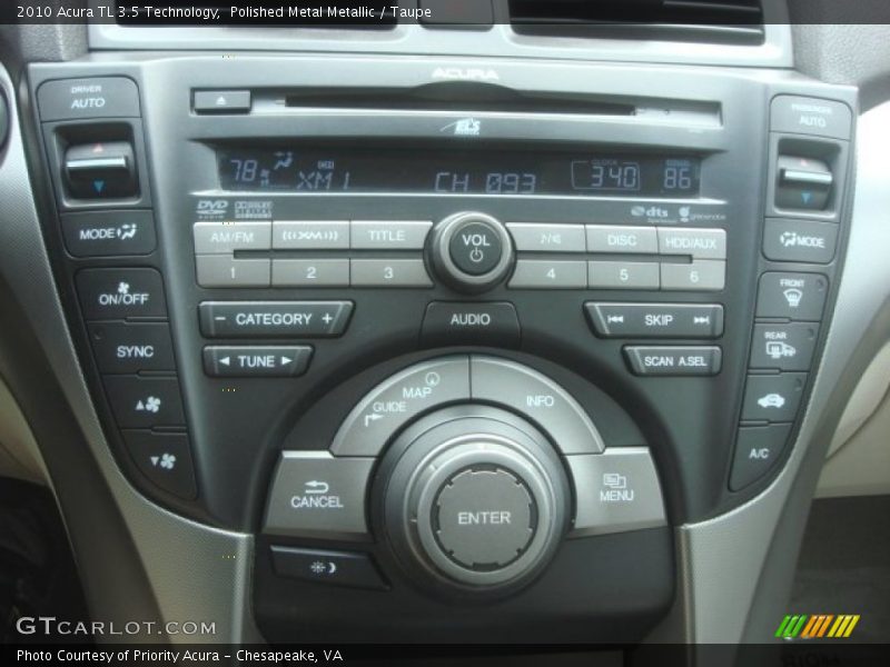 Polished Metal Metallic / Taupe 2010 Acura TL 3.5 Technology
