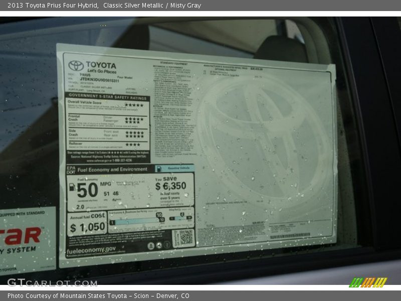 Classic Silver Metallic / Misty Gray 2013 Toyota Prius Four Hybrid