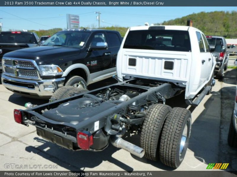 Bright White / Black/Diesel Gray 2013 Ram 3500 Tradesman Crew Cab 4x4 Dually Chassis