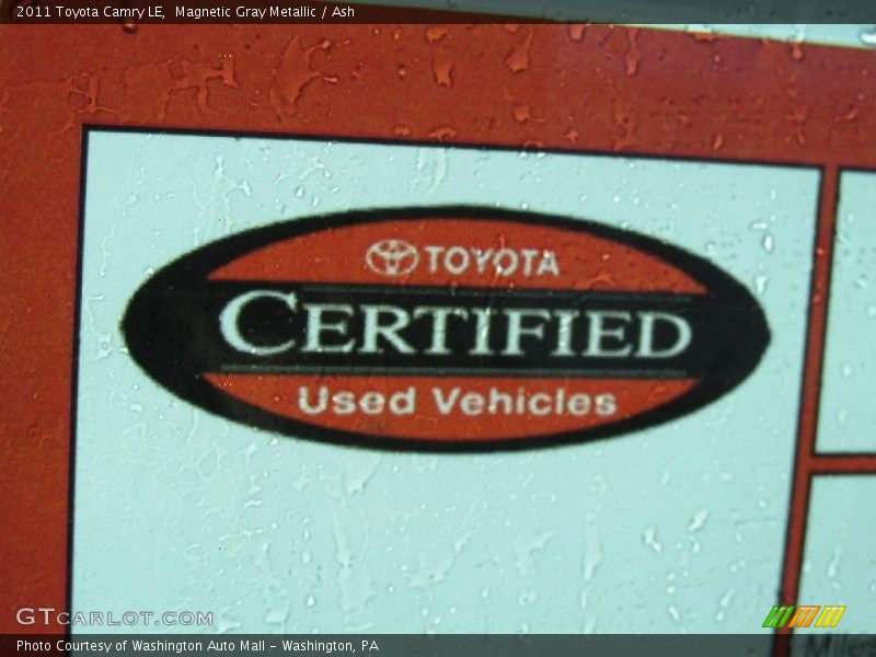 Magnetic Gray Metallic / Ash 2011 Toyota Camry LE
