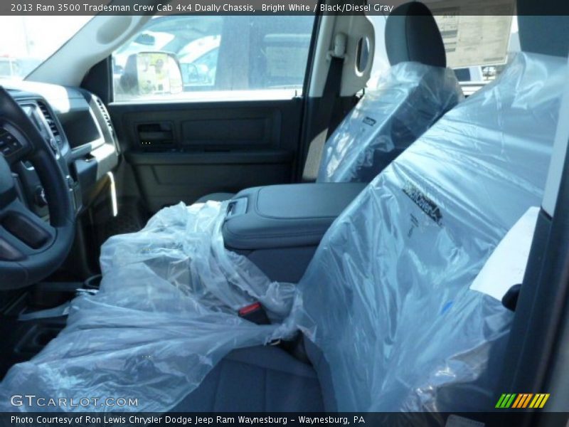 Bright White / Black/Diesel Gray 2013 Ram 3500 Tradesman Crew Cab 4x4 Dually Chassis