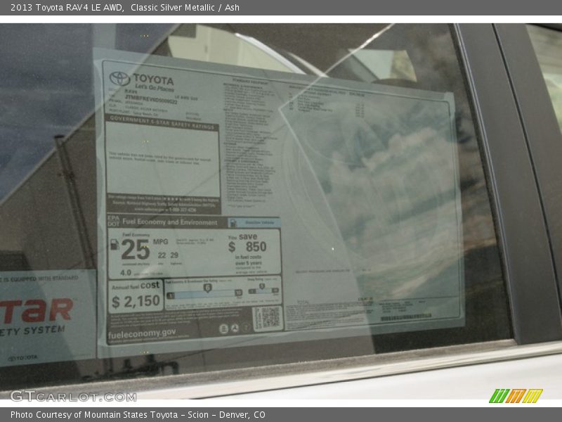 Classic Silver Metallic / Ash 2013 Toyota RAV4 LE AWD