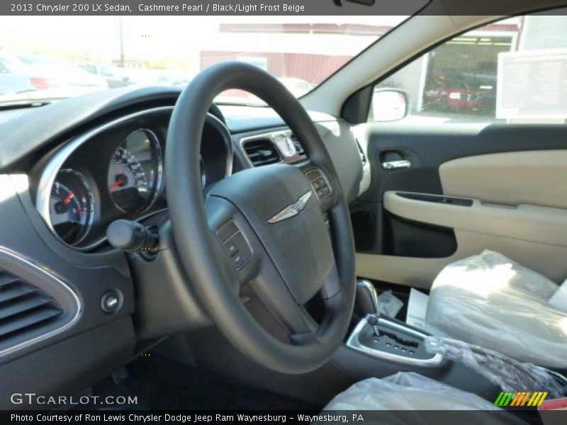 Cashmere Pearl / Black/Light Frost Beige 2013 Chrysler 200 LX Sedan
